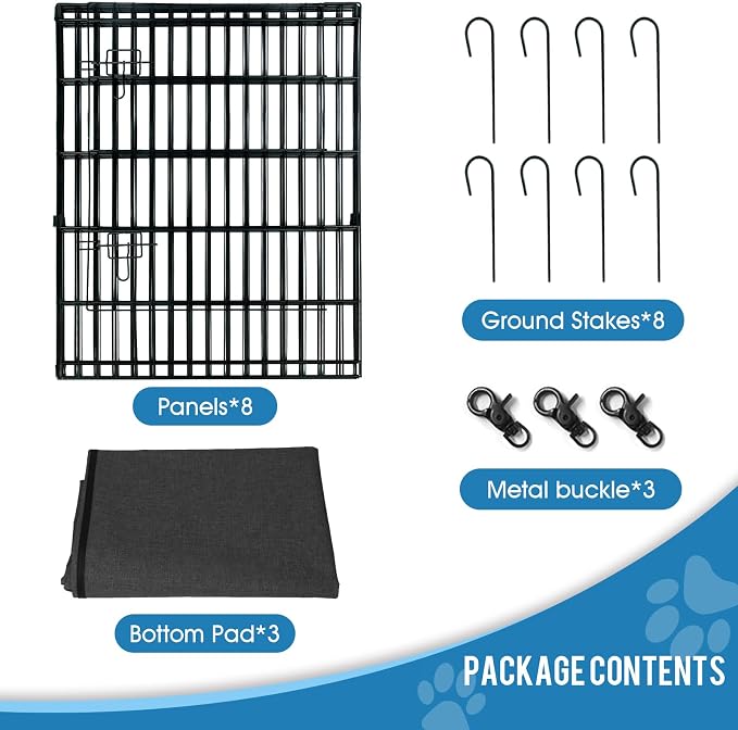 Dog Pen Pet Playpen Dog Fence Indoor Foldable Metal Wire Exercise Puppy Play - Image 5