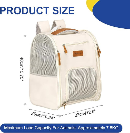Pet Backpack Carrier, Portable and Ventilated, Oxford Cloth, Dogs Cats and - Image 2