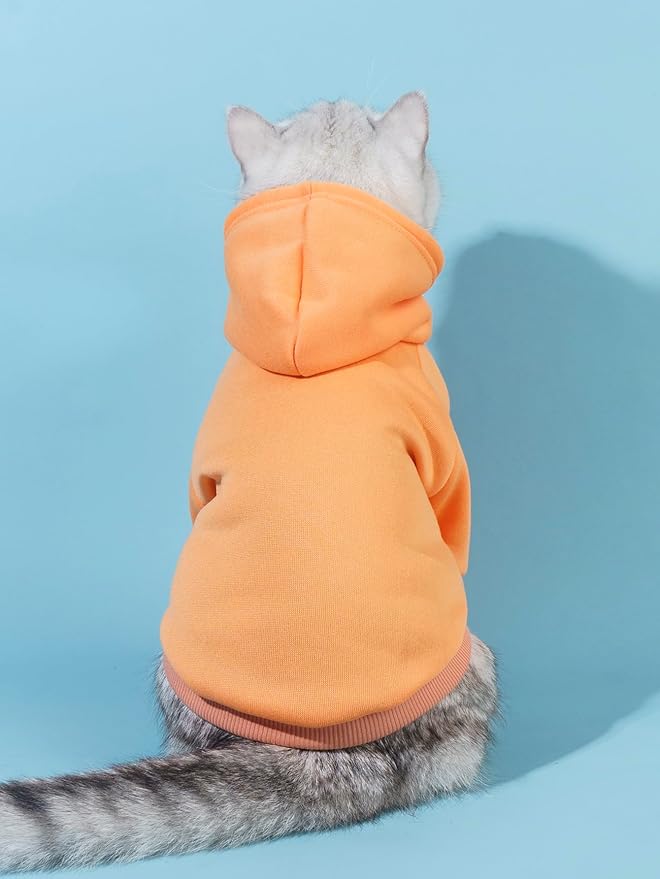 QWINEE Basic Dog Hoodie Sweatshirt Puppy Sweater Warm Cat Costumes Pet Clothes - Image 3