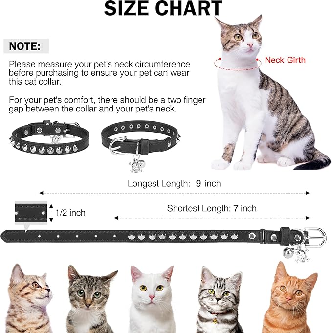 Leather Cat Collars for Boy Girl Cats - Image 3