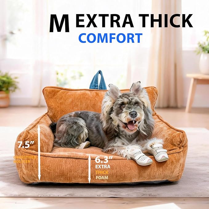Orthopedic Dog Bed with Memory Foam, Washable Plush Pet Bed - Image 2