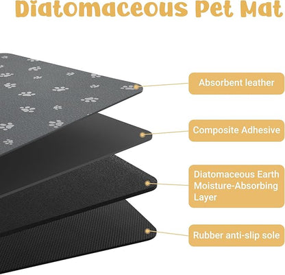 Dog Food Mat, Diatom Ooze Cat Water Mats Non Slip - Image 4