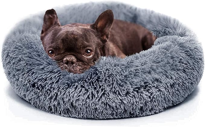 Small Calming Dogs Bed for Small Dogs Anti-Anxiety Machine Washable Fluffy by nononfish