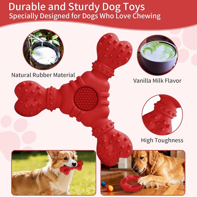 Natural Rubber Dog Chew Toys 4Pack, Tough Dog Toys - Image 5