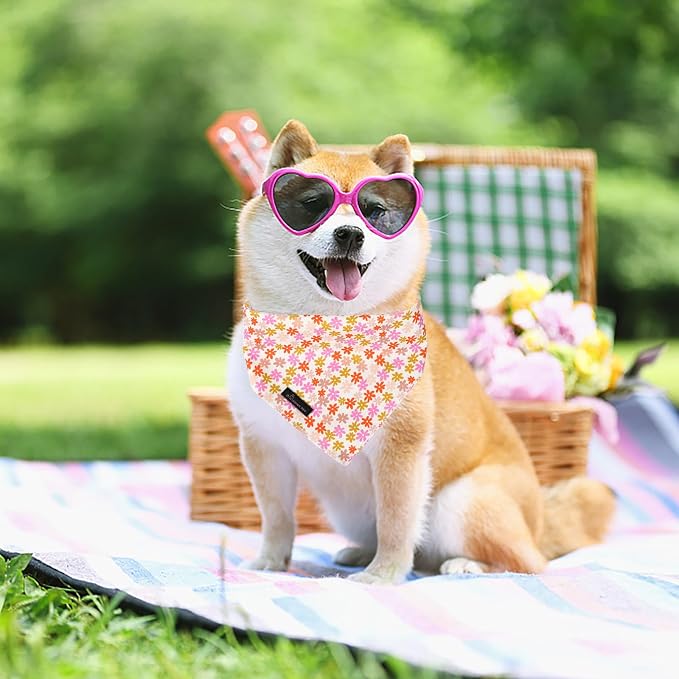 ARING PET Floral Dog Bandana, Spring Summer Daisy Flower Girl Pet Bandana Scarf - Image 4