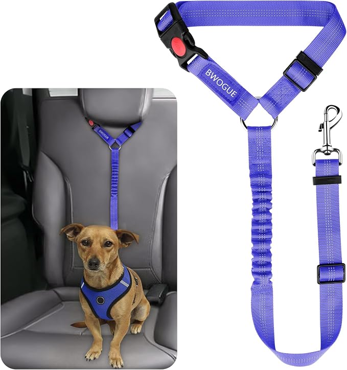 BWOGUE Pet Dog Cat Seat Belts, Car Headrest Restraint Adjustable Safety Leads by BWOGUEPetHome