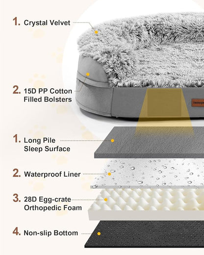 Dog Beds for Jumbo Dogs, 47.5"x35"x7.6", Removable and Washable Cover, Raised - Image 7
