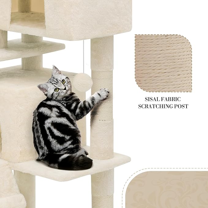 Athena Collection Cat Tree, 77 Inch Cat Tower - Image 6