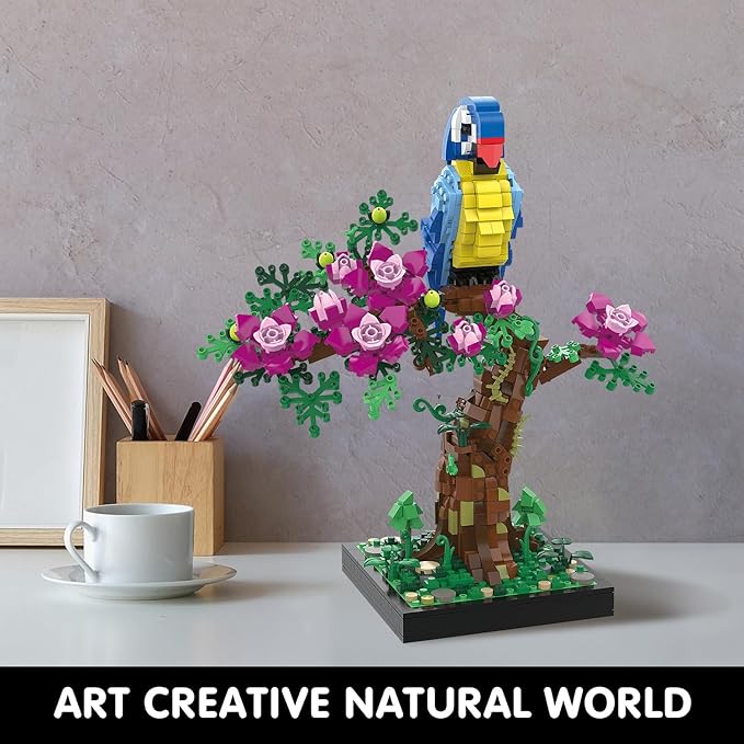 Micro Brick Flower Parrot Toy Building Sets, Home Decor and Office Art Creative - Image 7