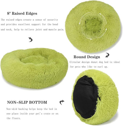 Calming Dog Bed for Medium Dogs Washable Donut 30 inches Anti-Slip Pet Bed - Image 3