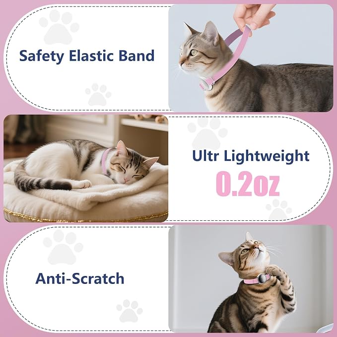 AirTag Cat Collar, Ultra Elastic Cat Tracker Collar, Airtag Holder Compatible - Image 6