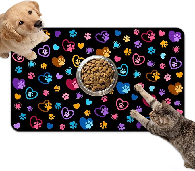 Dog Food Mat for Bowls, Absorbent Quick Dry Dog Cat Mats for Food and Water by Unknown