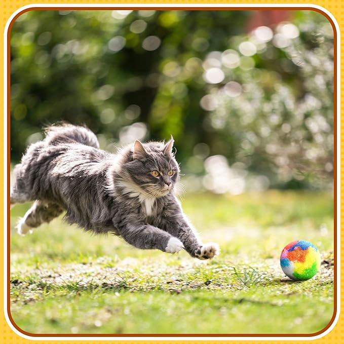 Deekin 20 Pcs Cat Pom Pom Balls Toy Kitty Yarn Puffs Assorted Color Small Plush - Image 5