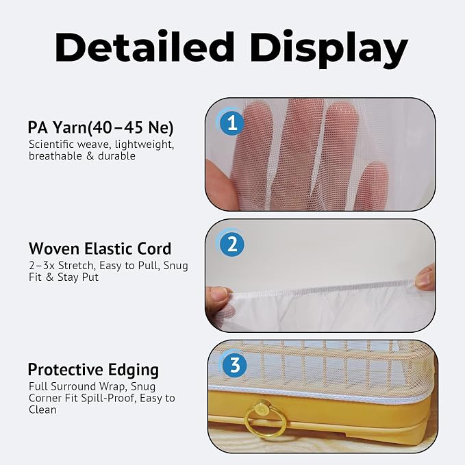 2 Pcs Bird Cage Seed Catcher, Adjustable Bird Cage Net Cover, Reusable Soft - Image 4
