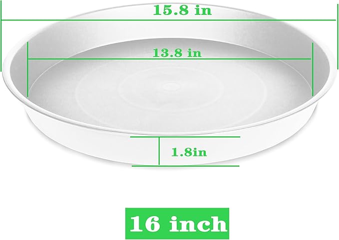 4 Pack of 16 inch Plant Saucer White, Bird Bath Bowls, Heavy Duty Plastic Plant - Image 3