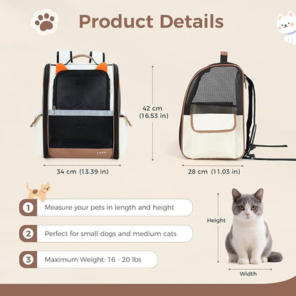 Lekereise Ventilated Dog Backpack Carriers, Cat Carrier Backpacks - Image 3