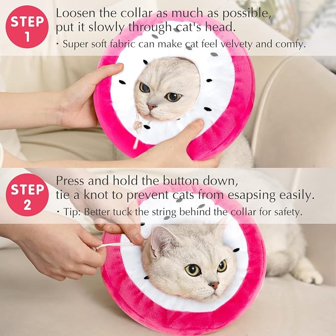 ANWA Adjustable Cat Cone Collar Soft, Cute Cat Donut Collar After Surgery - Image 5