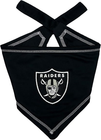 Pets First NFL Las Vegas Raiders TIE Bandana, Large/X-Large. Dog Bandana Scarf by PETSFIRST