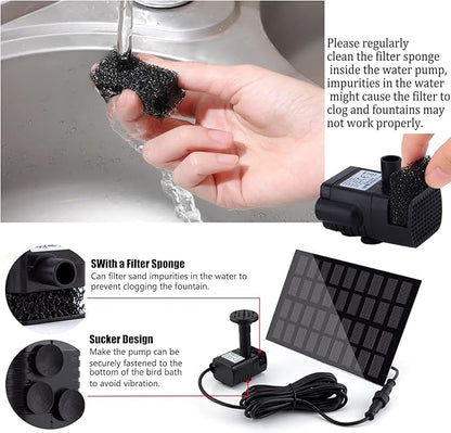 Solar Fountain Pump for Bird Bath, - Image 7
