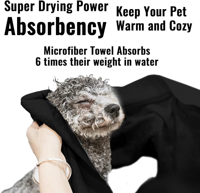 3 Pack Microfiber Dog Towels for Drying Dogs, Super Absorbent and Soft Pet - Image 4