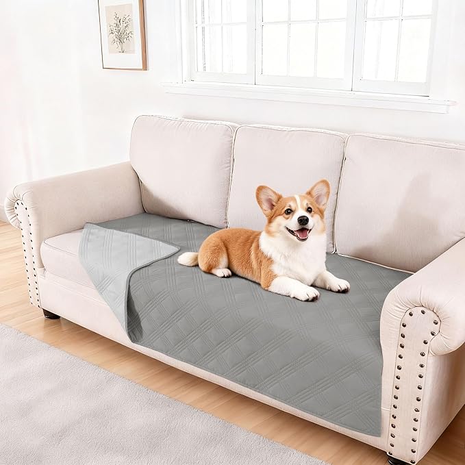 hyha Waterproof Dog Blanket, Reversible Pet Bed Blanket, Soft Sofa Couch Cover by hyha
