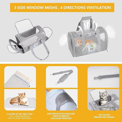 Airline Approved Cat Carrier, Soft-Sided Pet Travel Carrier - Image 6