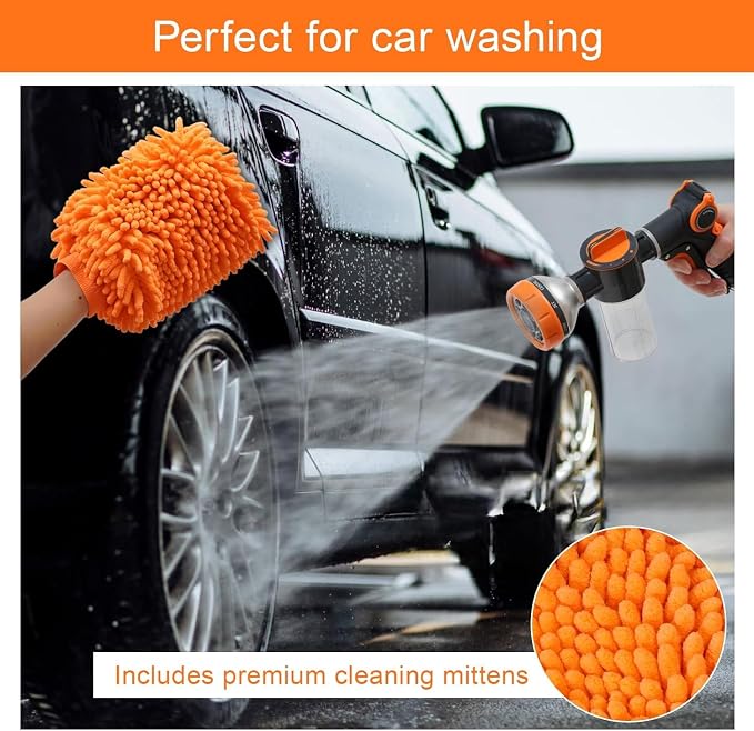 Dog Wash Hose, 8 Way Spray Pattern Garden Hose Nozzle - Image 3