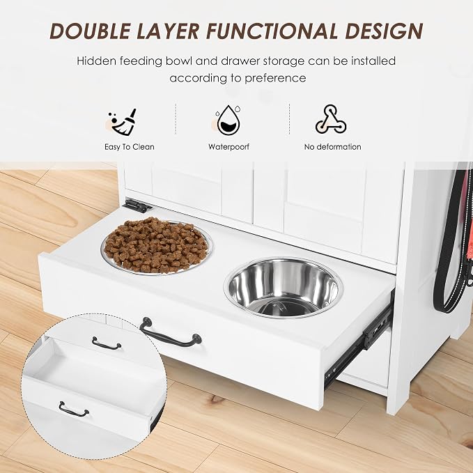 ZMAD Dog Feeding Station with Storage Cabinet and Double Door Locker with 2 - Image 4