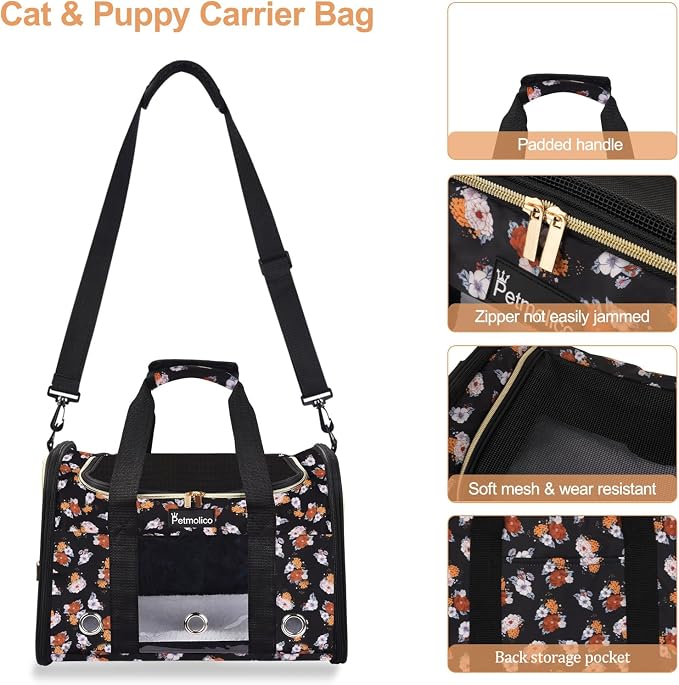 Petmolico Cat Carrier Dog Carrier, Airline Approved Soft Pet Travel Carrier - Image 2