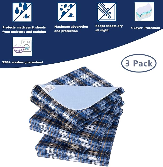 Non-Slip Bed Pads for Incontinence Washable, Waterproof Bed Pads, Kids Washable - Image 4