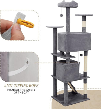Athena Collection Cat Tree, 77 Inch Cat Tower - Image 7