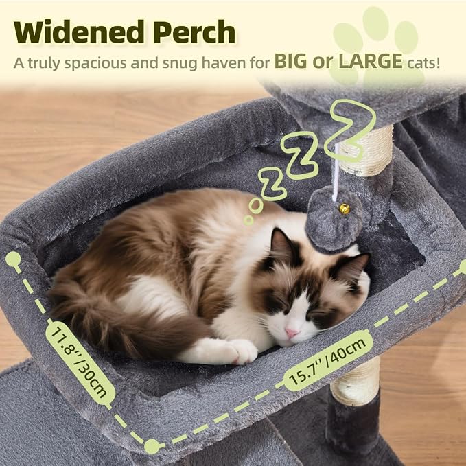 Taoqimiao MS043G Cat Tree, 32.2-Inch Cat Tower - Image 2