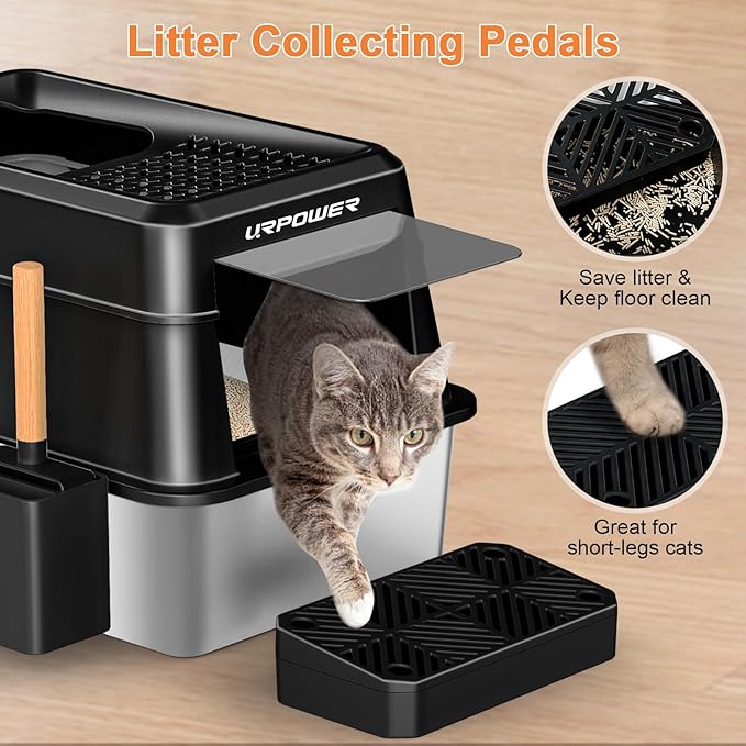 URPOWER Stainless Steel Cat Litter Box - Image 5