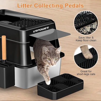 URPOWER Stainless Steel Cat Litter Box - Image 5