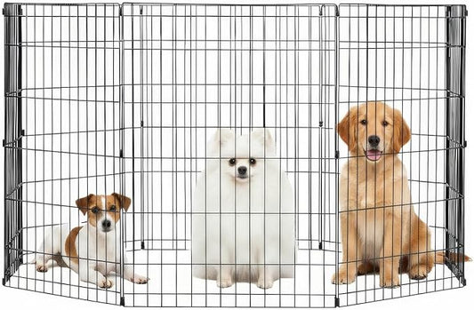 FDW 36 Inch Dog Pen 8 Panel Dog Playpen Indoor Outdoor Metal Puppy Pet Fence by FDW
