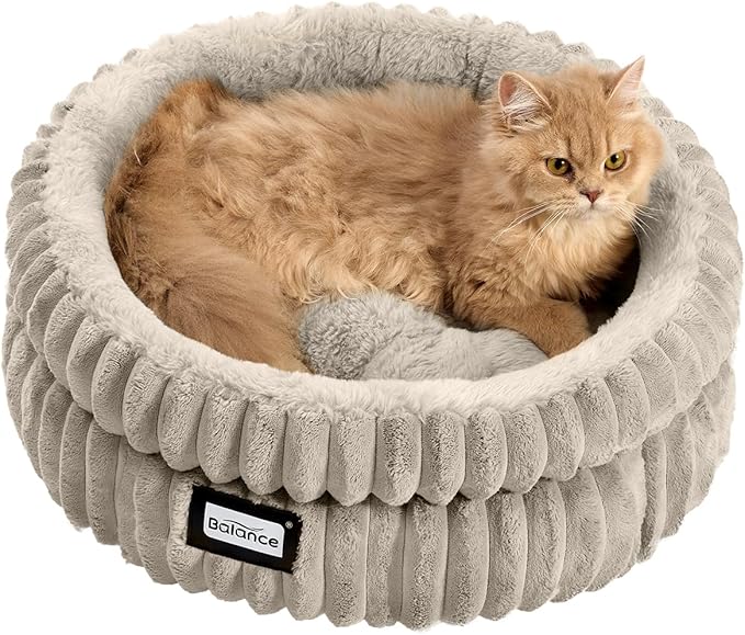 BALANCE Cat Bed Kitten Bed, Washable Round Cat Beds by BalancePet