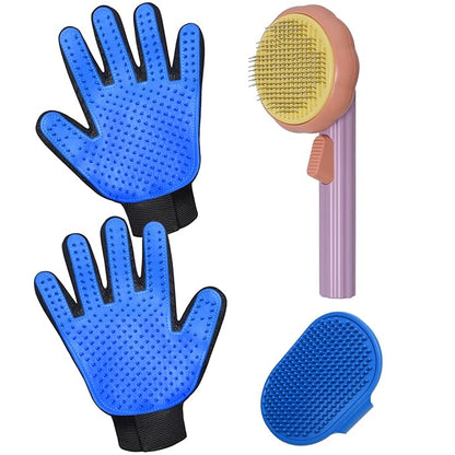 GJEASE Cat Grooming Glove Brush, Self-Cleaning Slicker Pet Brush - Image 8