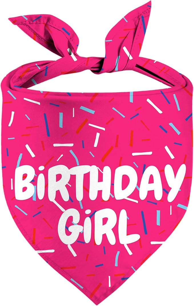 Birthday Girl Dog Bandanas 1 Pack, Pet Scarves HBD Bandanas by Yaofavo