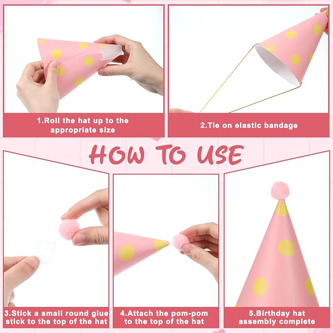 6 Pcs Birthday Hats for Dog/Cat, Mini Party Hats for Stuffed Animals, - Image 4