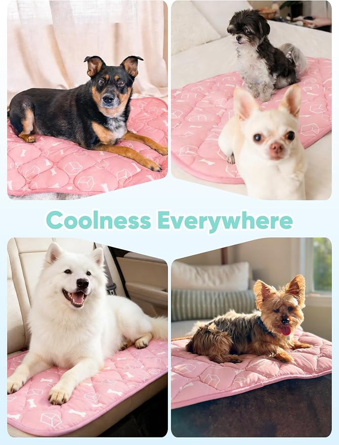 Rywell Dog Cooling Mat 2.0, Soft Blush Pink, Long-Lasting Cool - Image 8