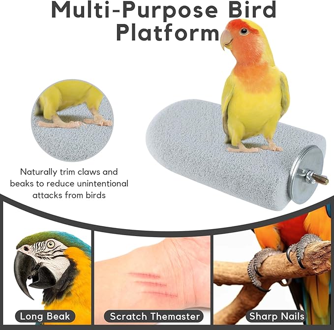 3PCS Bird Beak Grinding Stone, Natural Pumice Bird Parrot Cage Perch Stand - Image 7