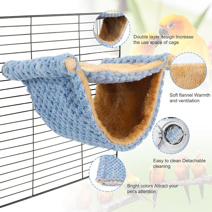 BWOGUE Winter Warm Bird Nest Bed Hanging Hammock Snuggle Hut Parrot House Tent - Image 4