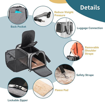 Petsfit Cat Carrier Airline Approved, Pet Privacy Protection, Fit - Image 3