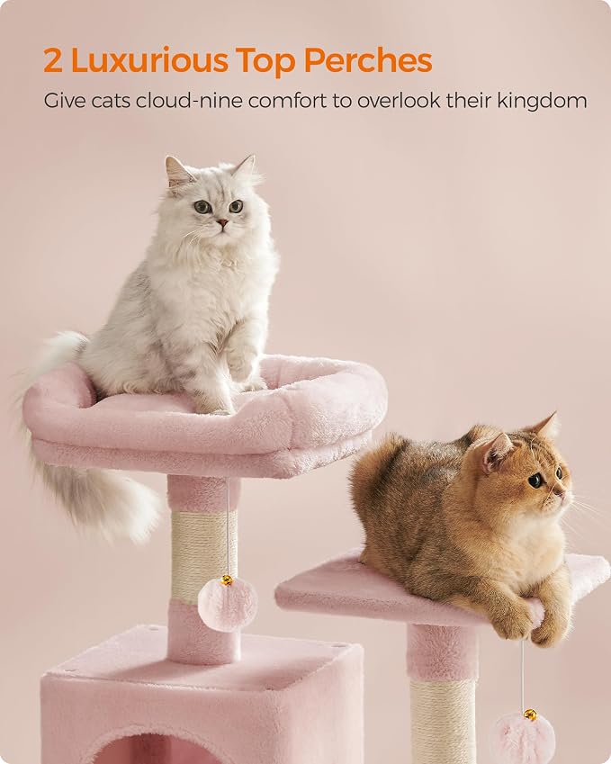 Feandrea Cat Tree, 59.5-Inch Tall Cat Tower, Plush Multi-Level Condo - Image 3