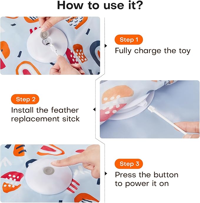 Potaroma Hide and Seek Interactive Cat Toys, Moving Concealed Wand Feather - Image 6