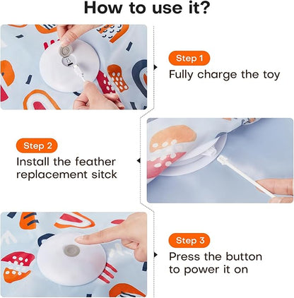 Potaroma Hide and Seek Interactive Cat Toys, Moving Concealed Wand Feather - Image 6