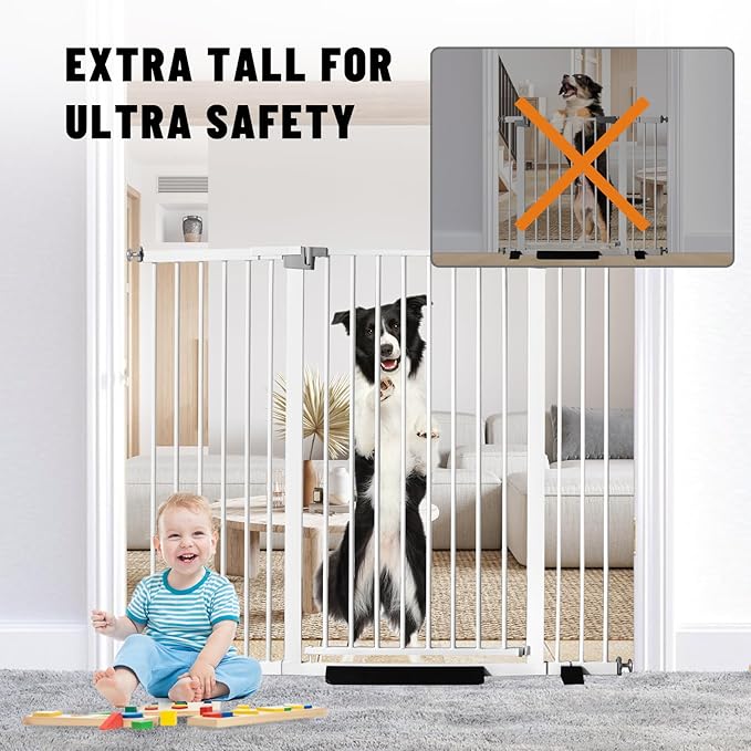 41" Tall Safety Pet Gate, Adjustable 29.92"-49.21" Wide, No Drilling Pressure - Image 4
