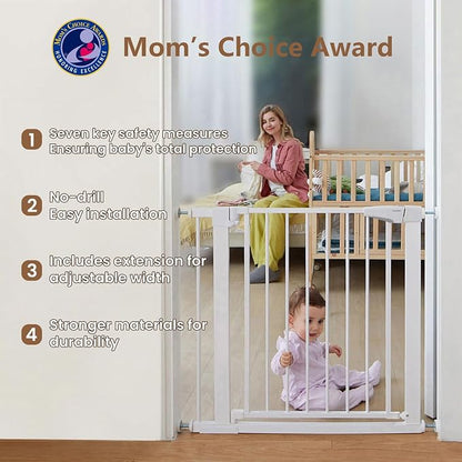 Mumeasy 29.6-46" Baby Gate for Stairs, Pressure Mounted Dog Gate for Doorways - Image 2