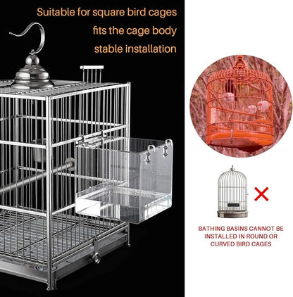Hanging Bird Bath Cube Bird Bathtub Bath Shower Box Bowl Cage Accessory - Image 5