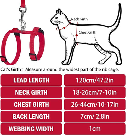 PUPTECK Adjustable Cat Harness and Leash Set Escape Proof Kitten Strap Collar - Image 2